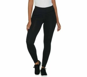 AnyBody Move Damen Medium Stretch Jersey Leggings schwarz dünnes Bein Seitentaschen - Bild 1 von 9