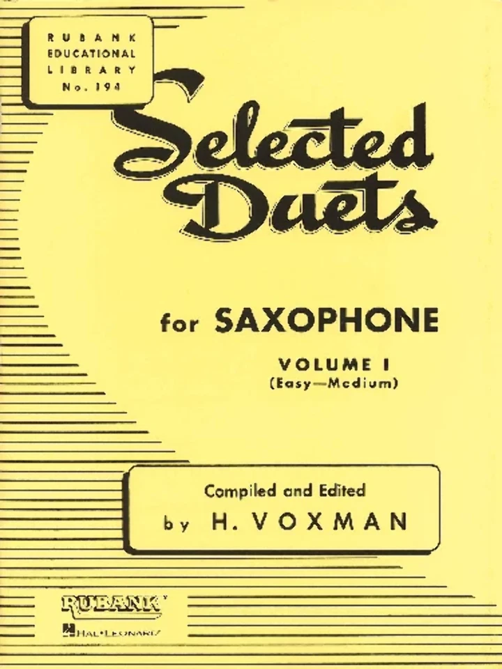 Rubank Selected Duets for Saxophone, VOL 1 or VOL 2 - Image 1 of 1