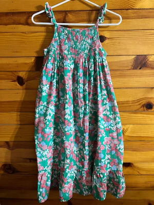 Vestido Joules Calado Lucía Tejido en Verde Floral Usado en Excelente Condición Niñas Talla 9-10 Foto 1 de 3
