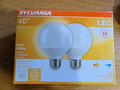 SYLVANIA 40W G25 BULBS LED 465L - Image 1 of 3