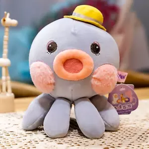 Fancy Octopus Plush Stuffed Animal Room Decor Kawaii Top Hat Premium Soft Toy - Picture 1 of 7