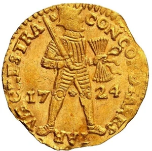 Akerendam Shipwreck (1725) Netherlands Utrecht Gold Ducat 1724 NGC MS 63 - Picture 1 of 5