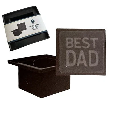 "Best Dad" Large ICE CUBE MOLD 3"x2" Silicone Rubber Ice Tray Just Add Water Bar - Image 1 of 4
