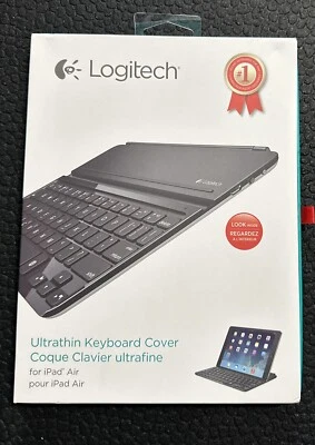 NEW Sealed Logitech Ultrathin Magnetic Clip-On Keyboard Cover for iPad Air Black - Image 1 of 3