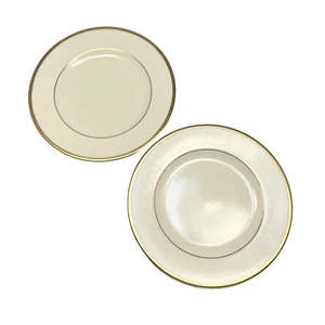 Royal Doulton Bread Plate Heather Gold Trim Cream Round Porcelain 6 3/8 2Pc - Picture 1 of 8