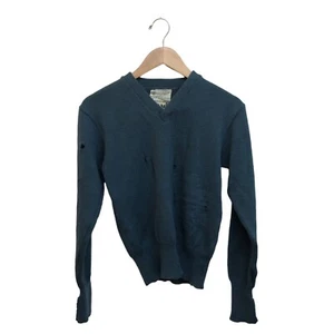 100% WOOL 1940’s SWEATER - VTG Thrashed Destroyed Cheerleading Varsity XS S - Picture 1 of 15