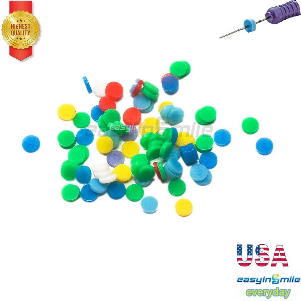 EASYINSMILE 100pcs/pk Dental Endo Stops Endodontic Rubber Stops Autoclavable For Endo Files
