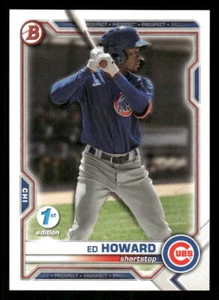 2021 Bowman Draft 1st Edition Ed Howard #BD-198 Chicago Cubs - Picture 1 of 2