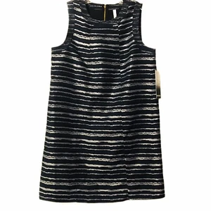 Kensie navy silver striped sleeveless dress Women’s large Career Work Casual - Picture 1 of 9