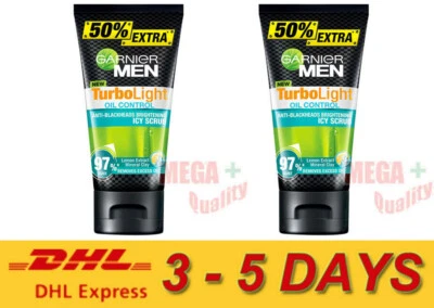 2 x 150 ml Garnier Men Turbo Light Aceite Control Exfoliante Espuma Facial Jalada Jabón Facial Foto 1 de 4