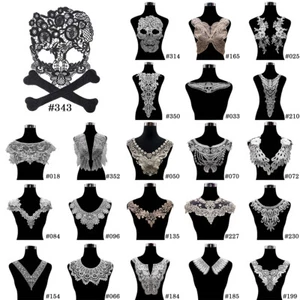 Applique Lace Fabric Sewing Embellishments Trims Patch DIY Neck Collar Decors - Picture 1 of 500