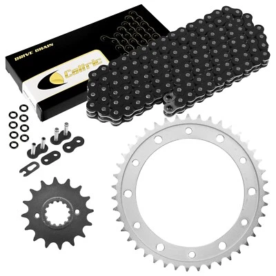 Kit de cadena de transmisión y piñón de junta tórica negra para Honda VFR800 Interceptor 800 02-13 Foto 1 de 4