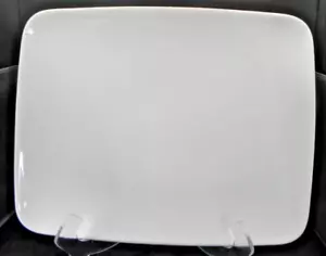 HTF CRATE & BARREL Classic White Rectangle Dinner Plate Poland VTG - Picture 1 of 7