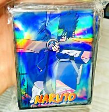 Naruto Sasuke 50x Holographic Blue Anime Trading Card Sleeves TCG CCG Pack 2002