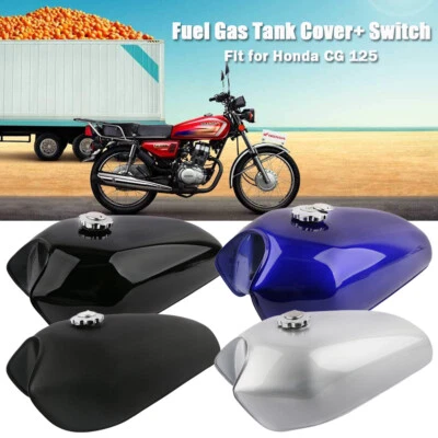 Motorcycle 9L/2.4 GAL Universal Fuel Gas Tank w/ Cap For Honda CG125 Cafe Racer - Image 1 of 4