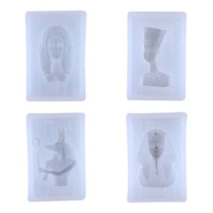 Egyptian Pharaoh Head Portrait Silicone Mold Epoxy Resin Mould DIY Pendant Molds - Picture 1 of 26