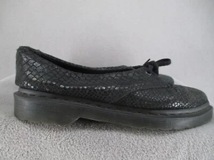 Dr Martens Shoes Womens 9 Siano Black Leather Animal Print Low Top Casual Flats - Picture 1 of 15