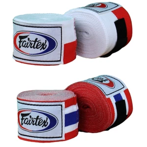FAIRTEX Hand Wraps Boxing Inner Gloves Bandages MuayThai Kick Flag Red White HW2 - Picture 1 of 12
