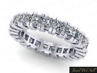 Natural 3.55Ct Diamond Gallery Eternity Band Ring 18k White Gold H SI2 Prong Set
