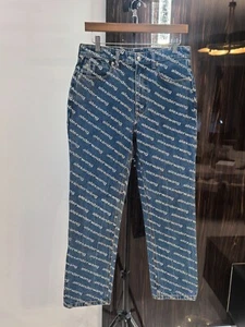 Alexander Wang - Blue All-Over Logo Print Jeans - 29 | Retail Price: $495 - Picture 1 of 5