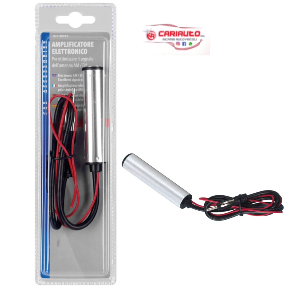 Amplificatore Per Antenna Auto, Amplifica Segnale Antenna 12v - Immagine 1 di 3