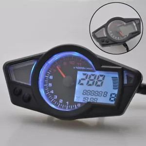 Motorcycle Universal 11000 RPM LCD Digital Odometer Speedometer Gauge Instrument - Picture 1 of 12