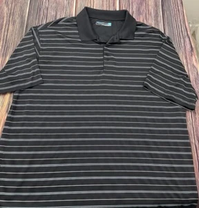 Roundtree & Yorke Performance Polo Striped Short Sleeve Shirt Mens Size 3XT - Picture 1 of 5