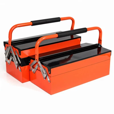 UKWAREHOUSESALES Heavy Duty Metal Storage Cantilever Tool Box 3/5 Tray Toolbox Tools Organizer UK
