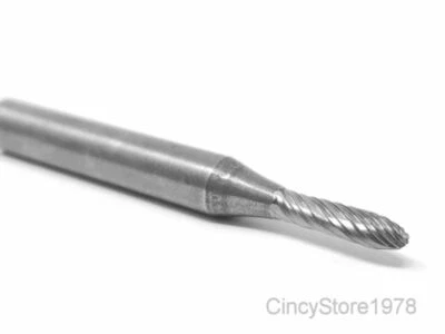 SF11S Forma de Árbol 1/8" Carburo Burr Herramienta Troqueladora Broca 1/4" Vástago Foto 1 de 4