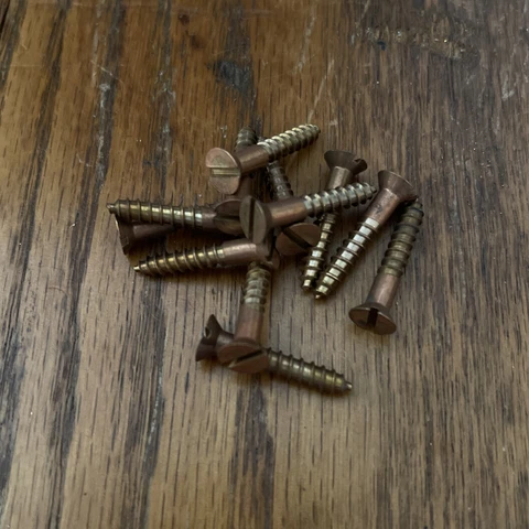 Wood Screws Slotted Flat Head Bronze # 8 X 1 Cover
