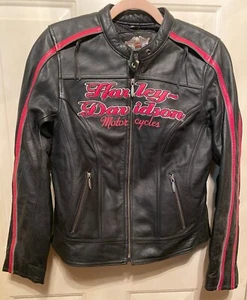 ⭐⭐WOMEN’S HARLEY DAVIDSON HD LEATHER RIDING JACKET SIZE MEDIUM - Picture 1 of 3