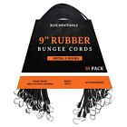Rubber Bungee Cords With Hooks 30 Pack 9 Inch Heavy Duty Black Tie Down Straps S