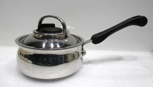 Vintage Farberware 18/10 Stainless Steel Flat Bottom Pan Riveted Handle 1 quart - Picture 1 of 10