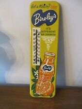 Vintage - Bireley's Orange Drink Tin Sign w/ Thermometer  4 1/2