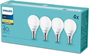 Philips LED 5.5W Frosted Golfball Light Bulb SES E14 Non-Dim Warm White - 4pack - Picture 1 of 9