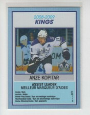 09/10 OPC Los Angeles Kings Anze Kopitar Assist Leader Team Checklist card #TC14