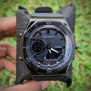 FOXBOX Sport Metal Waterproof Shockproof Digital Analog G-Style Mens Wrist Watch - Picture 1 of 5