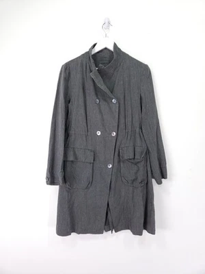 OSKA Jacket Size 1 UK 10 Dark Grey Linen Cotton Striped Shacket Lightweight - Image 1 of 4