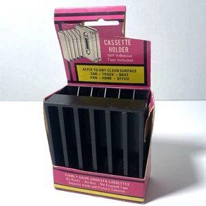 Vintage 2-Pk Cassette Holder Self Adhesive SOHO Corp Black NEW - Picture 1 of 7