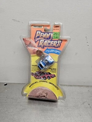1993 TYCO Matchbox Penny Racers: Гоночный автомобиль Синий / Белый Новый в упаковке - Изображение 1 из 4