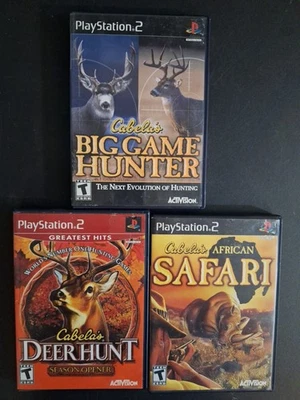 Cabela's Big Game Hunter, Deer Hunt & African Safari (PS2) 3-Game Lot Complete  - Image 1 of 4