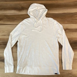 FAHERTY Mens Organic Cotton Hoodie Long Sleeve White Size Large Sweatshirt - Picture 1 of 9