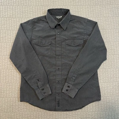 Y2K Ezekiel Shirt Men's Small Black Striped Button Up Long Sleeve Skater Grunge - Image 1 of 4