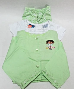 Dora the Explorer 3 pc Skort Outfit ~ Shirt, Jacket & Skort ~ Pink or Green - Picture 1 of 31