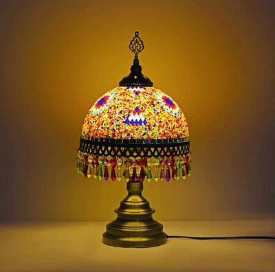 Beautiful Turkish Mosaic Stained Glass Bedside Table Lamp - Image 1 of 2