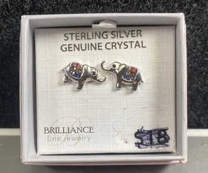 Brillanter edler Schmuck Elefantenrüssel Up Ohrringe Sterling /echte Kristalle �� - Bild 1 von 2
