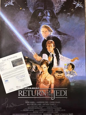 Rare Star Wars RETURN OF THE JEDI Poster 27x40 SIGNED by John Williams w/JSA - Image 1 of 4