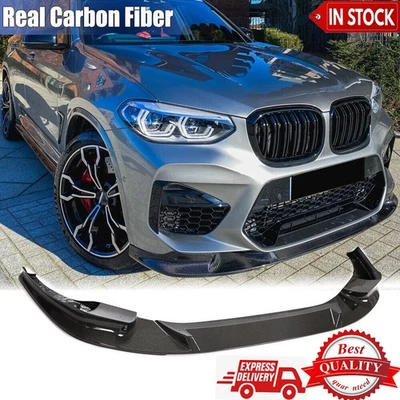 Alerón labial de parachoques delantero de fibra de carbono real para BMW X3 M F97 X4 M F98 2019-2023 Foto 1 de 4
