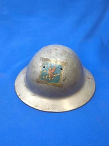 Vintage Military Army Marx Fighting Squadron Metal Doughboy Soldier Toy Helmet - Picture 1 of 7