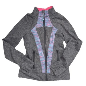 IVIVVA by Lululemon Girls Perfect Your Practice Warm Up Jacket, Gray & Pink, 12 - Picture 1 of 4